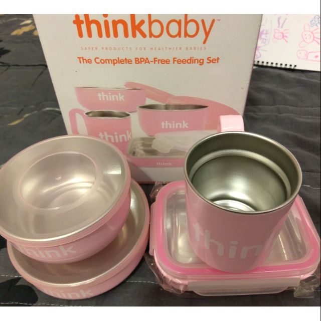 Thinkbaby 寶寶餐具 兒童餐具 不鏽鋼餐具 粉色