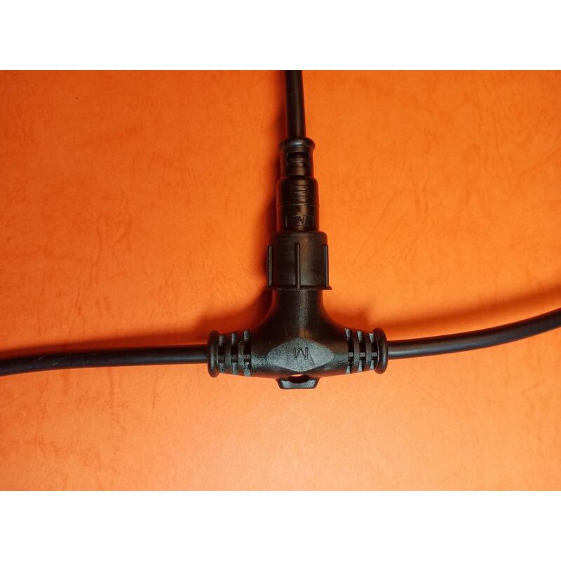 [環島科技]電線三通防水插頭電源接頭連接器戶外公母對接T型插頭2芯1.0平方