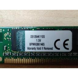 二手 金士頓 Kingston DDR3-4GB D51264K110S 桌機終保單面記憶體(窄版)