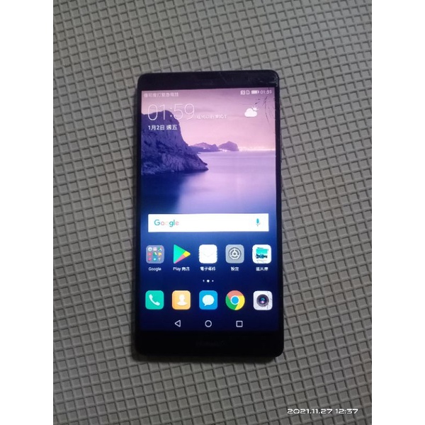 零件機 HUAWEI MATE 8 NXT-L29 3GB 32GB上方外屏裂，電力較弱