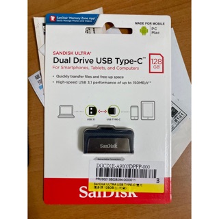 全新/SanDisk ULTRA USB TYPE-C 雙用隨身碟 128GB