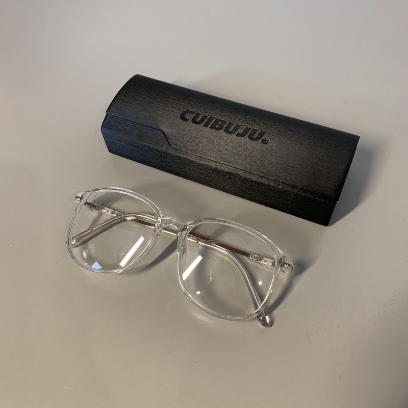 現貨24hr內出貨✨【MOONSTUDIO】韓國🇰🇷小哥哥透明眼鏡 復古 文藝 附眼鏡盒
