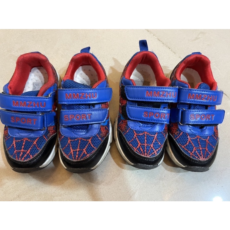 兒童球鞋 蜘蛛人 布鞋 卡通鞋 運動鞋 慢跑鞋 雙胞胎 二手