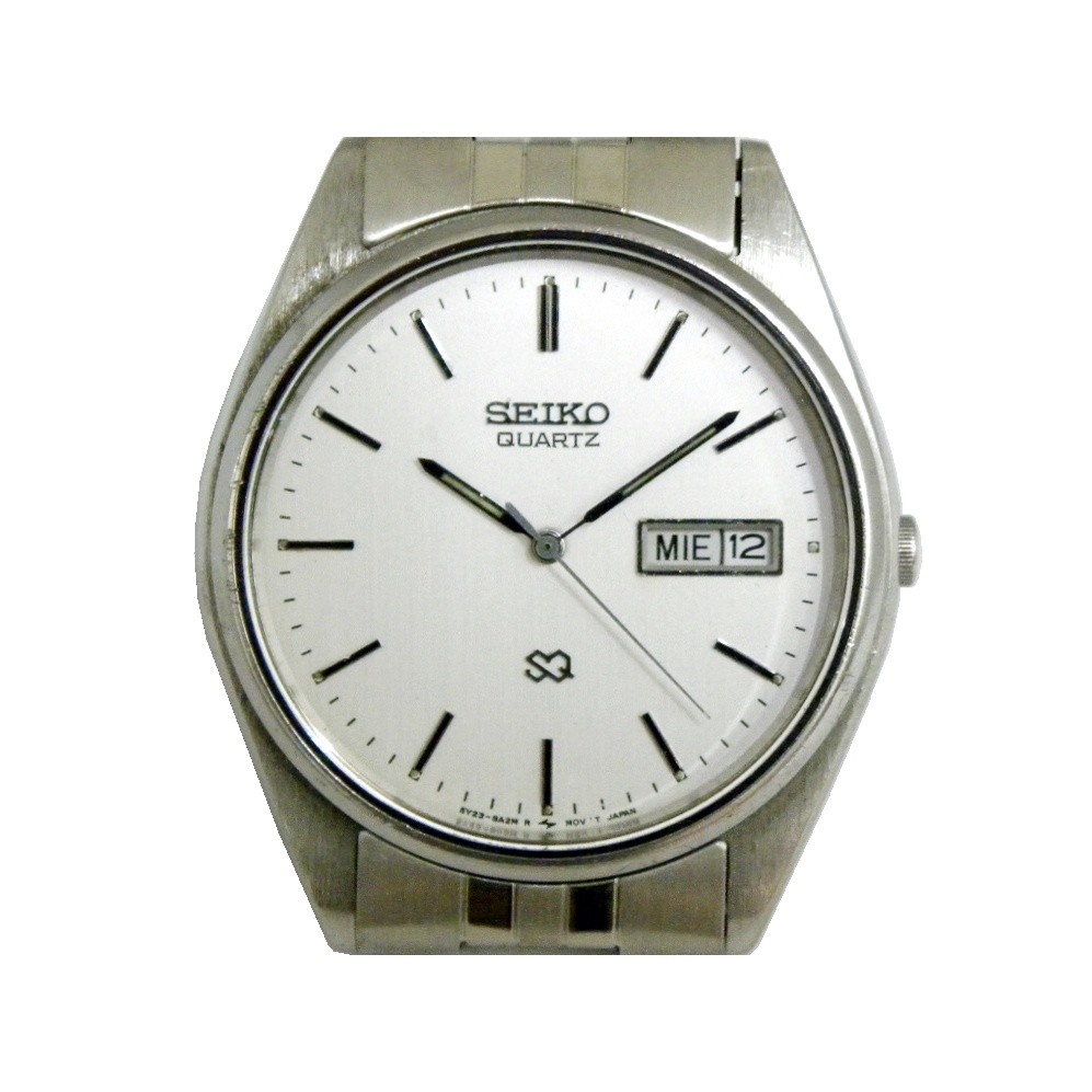 [專業模型] 石英錶 [SEIKO 257771] 精工圓型SQ石英錶[白色面+星+日期]時尚/商務/軍錶