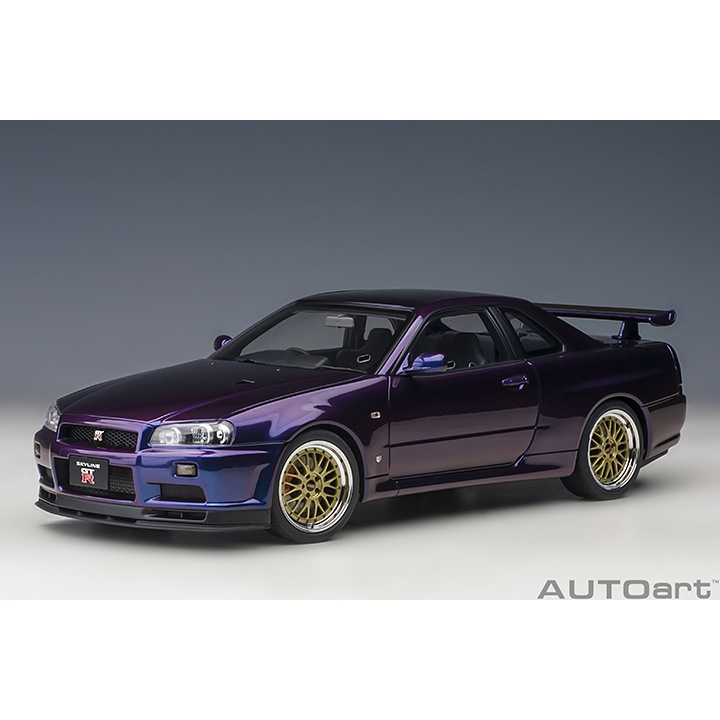 【鄭姐的店】AUTOart 1/18 NISSAN SKYLINE GT-R (R34) V-SPEC II W/模型車