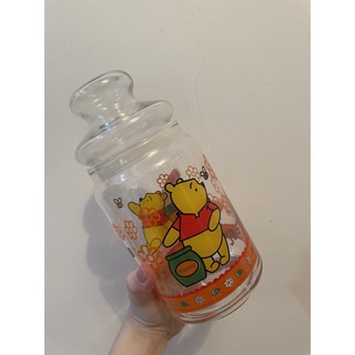 正版小熊維尼 透明 密封罐 玻璃罐 糖果罐