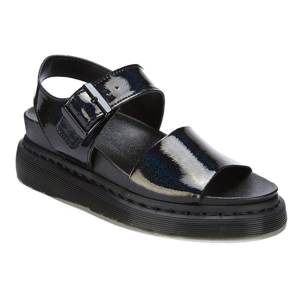 Dr.Martens Romi Petrol Leather Y Strap Sandals 亮面扣環 寬帶 馬汀 涼鞋