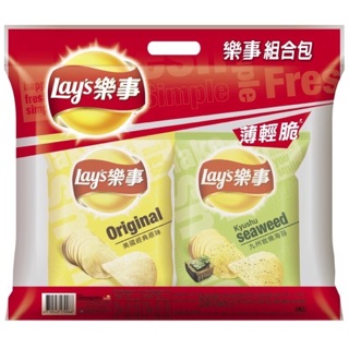 Lay’s 樂事 洋芋片 組合包 (4入) 九州巖燒海苔洋芋片/原味/瑞士香濃起司洋芋片