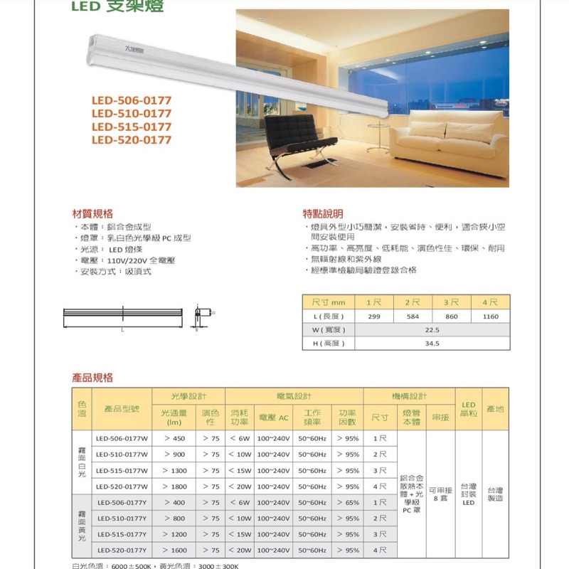 【HIBEAM】T5 LED 支架燈 層板燈 大友牌 1呎 2呎