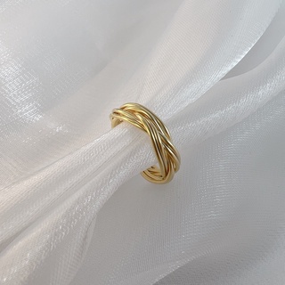 【NEDIVA】現貨❋歐美簡約 925鍍真金麻花金屬戒指 | 戒指