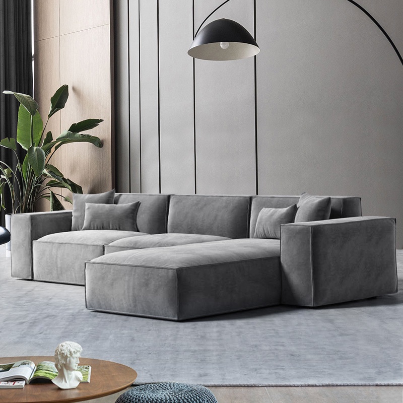 家具批發✧廠家批發方塊沙發組合意式極簡客廳現代簡約轉角豆腐塊北歐乳膠布