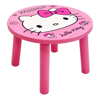 正版 Hello Kitty 矮凳 圓椅 木製椅 沙發矮凳 實木矮凳【羅曼蒂克專賣店】KT-630013