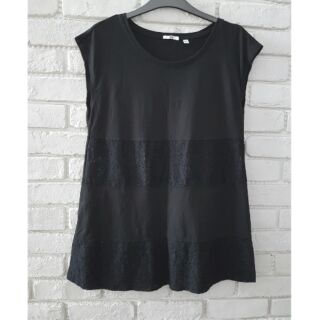 不折扣Uniqlo 無袖上衣 拼接蕾絲鏤空
