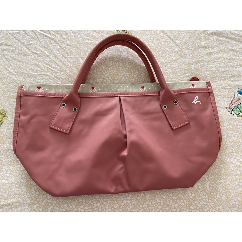 日本購入正品agnes.b粉色托特包手提包