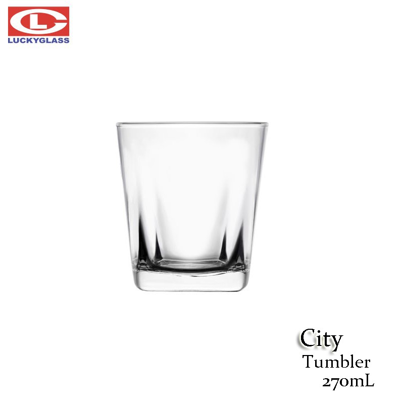 【泰國LUCKY】City Tumbler 城市方底杯 270mL 威士忌杯 酒杯 水杯 方底玻璃杯 方底杯
