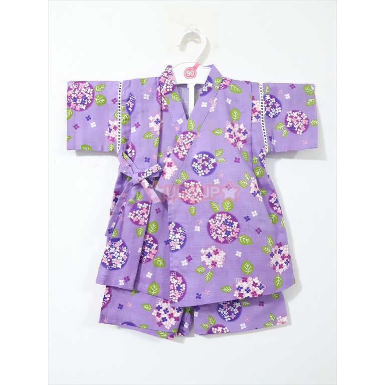 Uc Jp 褲款80cm 紫底紫陽花日本女寶寶兒童和服浴衣甚平抓周收涎攝影 蝦皮購物