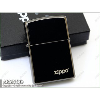 【ARMYGO】ZIPPO原廠打火機-No.24756ZL (黑酷炫冰) 特殊微薄防刮塗層鏡亮面