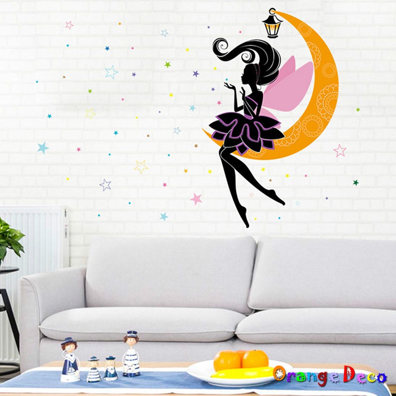 【橘果設計】月光女孩 壁貼 牆貼 壁紙 DIY組合裝飾佈置