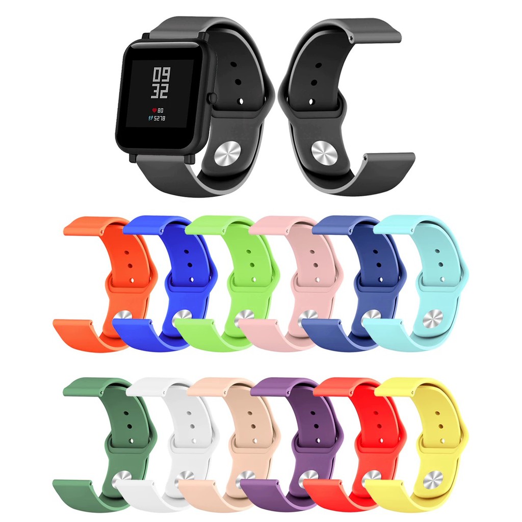 華米米動青春版硅膠錶帶 amazfit bip Lite小米運動米動智能手錶腕帶鏈 Ticwatch2代替換錶帶