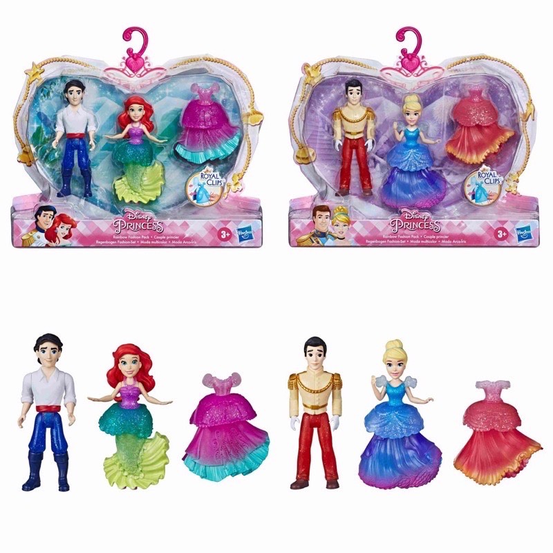 (卡司旗艦) 孩之寶 Disney 迪士尼  迷你公主王子2入人物組 愛麗兒 仙杜瑞拉 女孩 兒童 玩具
