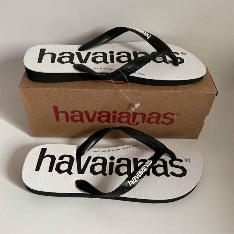 正品 現貨 特價 童款 ►havaianas  哈瓦仕 Top Logomania  大Logo 黑白 巴西 購購