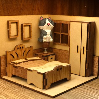 【全館現貨】娃娃屋 DIY 組裝 袖珍小屋 扮家家酒 木製玩具 模型 動手做 兒童玩具 組裝 擬真模型 擺飾 寵物