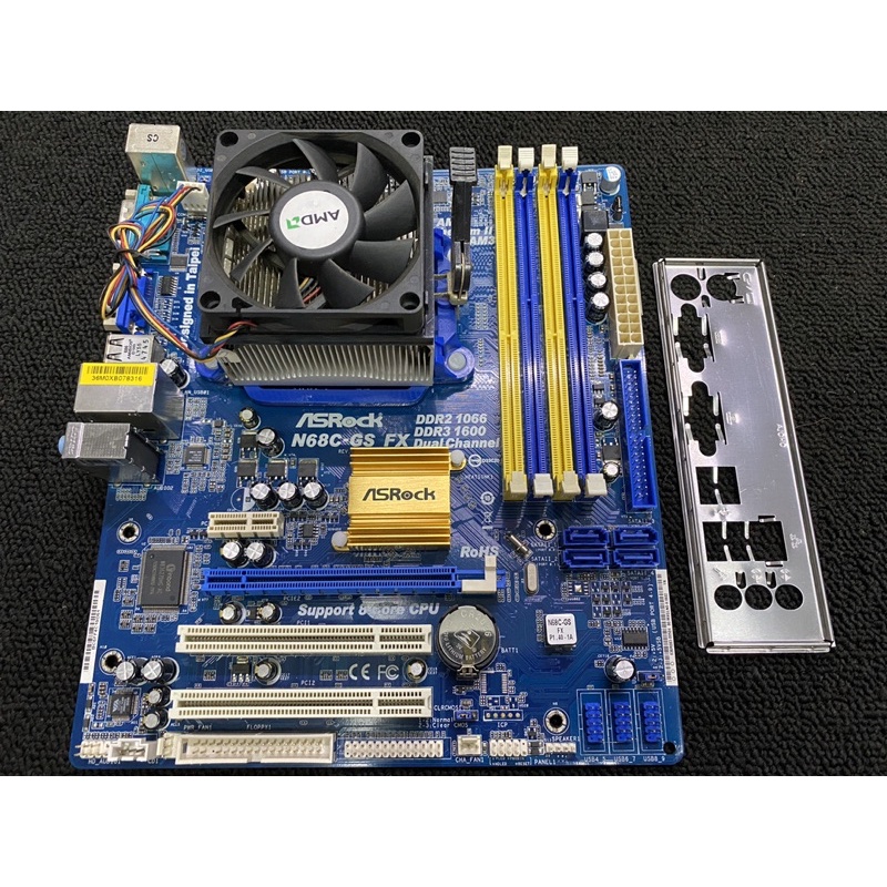 二手良品 AMD FX-4100(四核心）+華擎 N68C-GS FX/CPU/AM3+腳位/附贈風扇