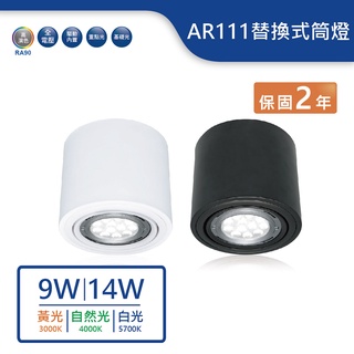 【舞光.LED】AR111替換式筒燈空台(9W/14W)(白光/自然光/暖白)(黑/白)【實體門市保固兩年】-25002