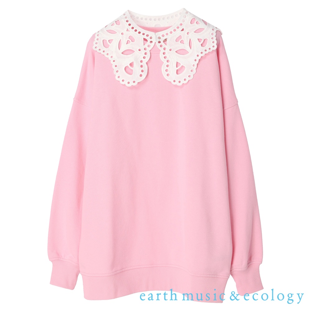 earth music&amp;ecology 可拆式領片素面寬鬆長袖T恤(1B21L1C0400)