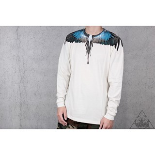 【HYDRA】Marcelo Burlon Turquoise Wings LS Tee 翅膀 羽毛 長T【MB33】