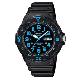 【CASIO】潛水風DIVER LOOK系列錶-黑X藍數字(MRW-200H-2B)正版宏崑公司貨