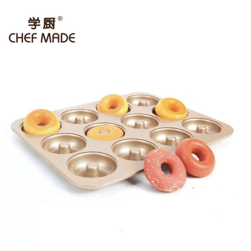 &lt;烘焙廚房&gt;Chefmade學廚WK9225大曲奇12連杯波堤甜甜圈模日式瑪德琳甜甜圈模烤模烤盤點心模蛋糕模wk9225