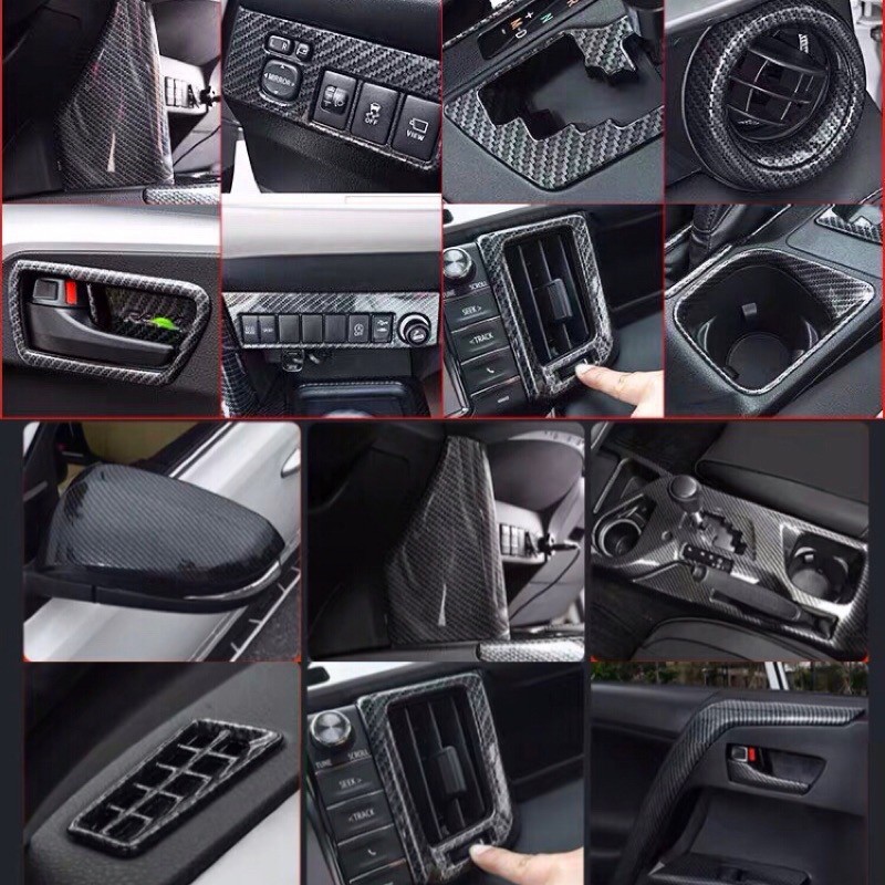 TOYOTA RAV4 4代 4.5代 全車碳纖維內裝 把手 方向盤 排檔頭 出風口 儀表 後視鏡 水杯框 雨刷 飾條
