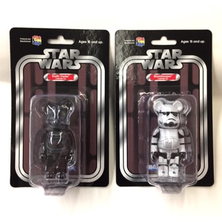 BE RBRICK 黑武士 白兵 DARTH VADER CHROME STORMTROOPER CHROME 100%