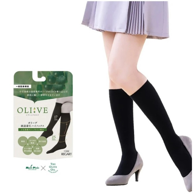 【RAY FAIR】美好生活-日本進口 REGART 橄欖棉混紡機能中筒襪(多色可選)