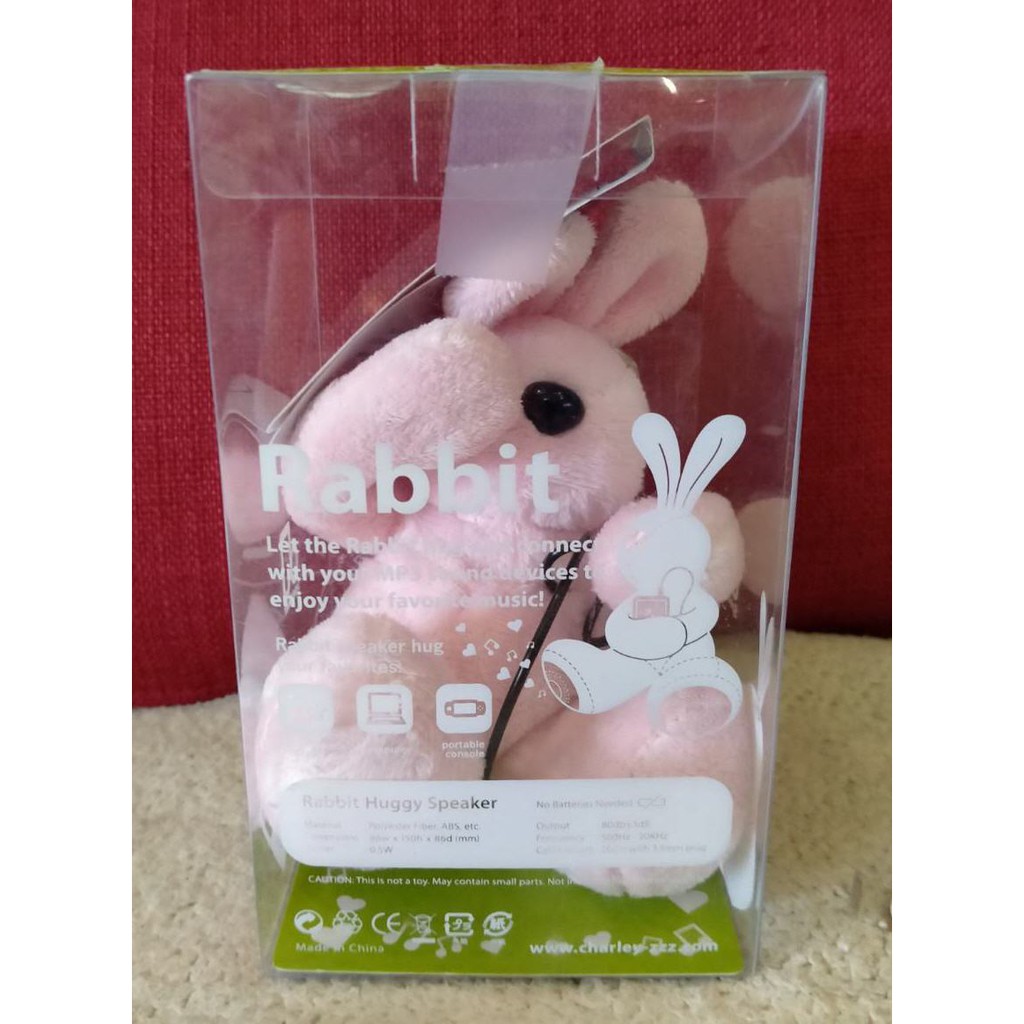 【現貨】 草莓牛奶兔 Rabbit Huggy Speaker 兔兔 粉紅兔 娃娃 音樂播放器 喇叭 揚聲器 播放器