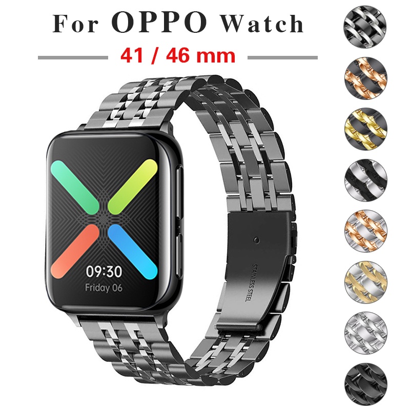 Oppo watch 41mm 不銹鋼錶帶, 帶工具更換手鍊, 用於 46mm 41mm 手錶配件 46mm 腕帶
