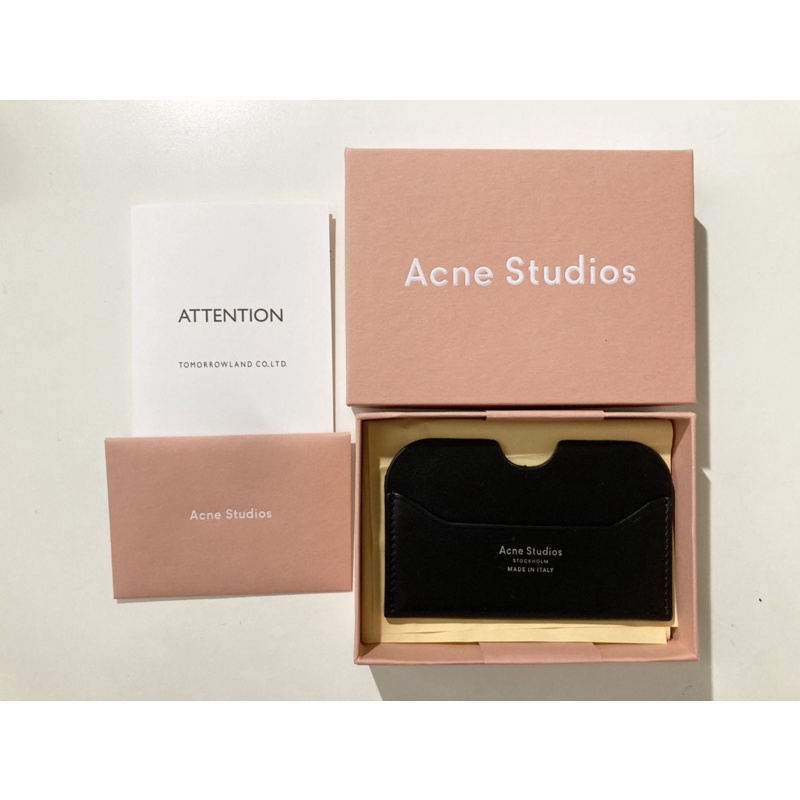 Acne Studio 黑色小牛皮卡夾，三卡