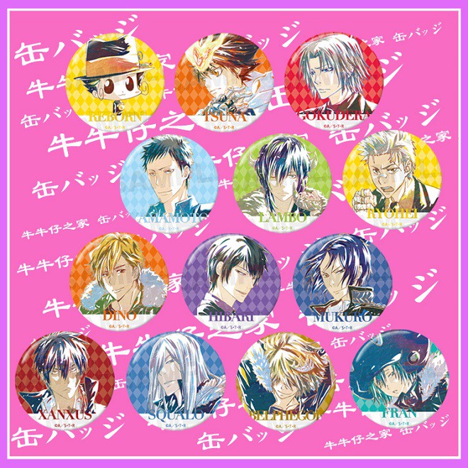 家庭教師徽章里包恩澤田綱吉六道骸雲雀恭彌御寺山本武藍波xanxus 史庫瓦羅貝爾飛格爾弗蘭迪諾 蝦皮購物