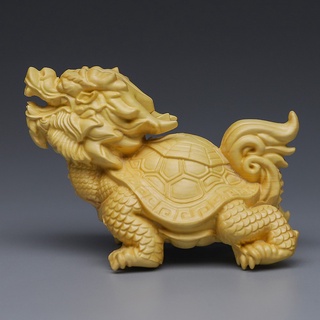 【艾朵拉水晶】【請聊聊確認有無現貨】 黃楊木雕龍龜手把件 文玩工藝禮品實木龍龜擺件男女手玩吉祥動物