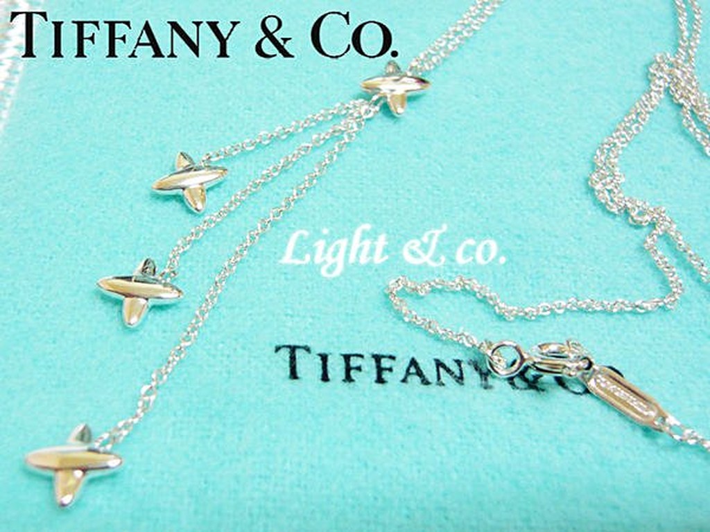 【Light &amp; co.】專櫃真品已送洗 TIFFANY ＆ CO 925純銀 小北極星  星星 項鍊 三朵星星 飛鏢