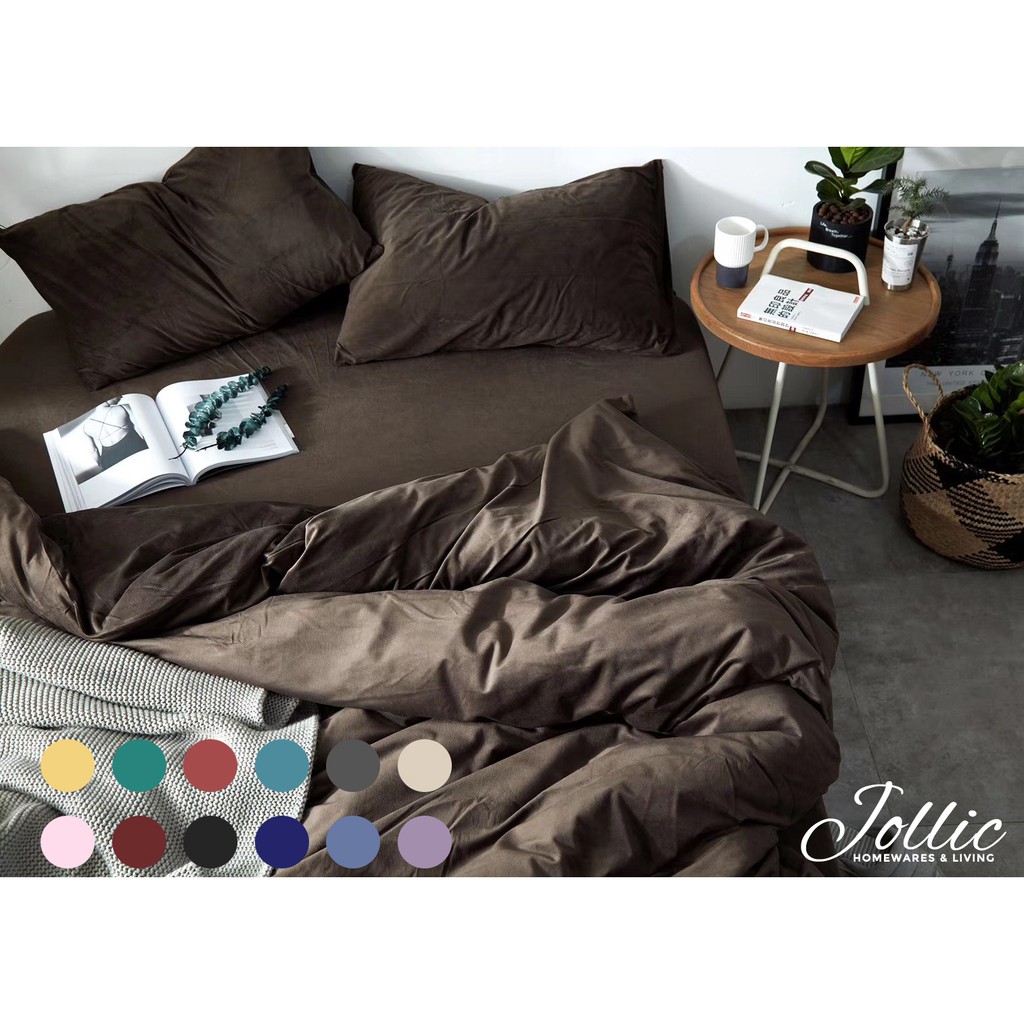 Jollic♡ 無印良品風格咖啡色床組 棕色咖啡色淺咖啡深咖啡 冬天棉被四件床單被套枕頭套整組 單人床/雙人/加大床包組