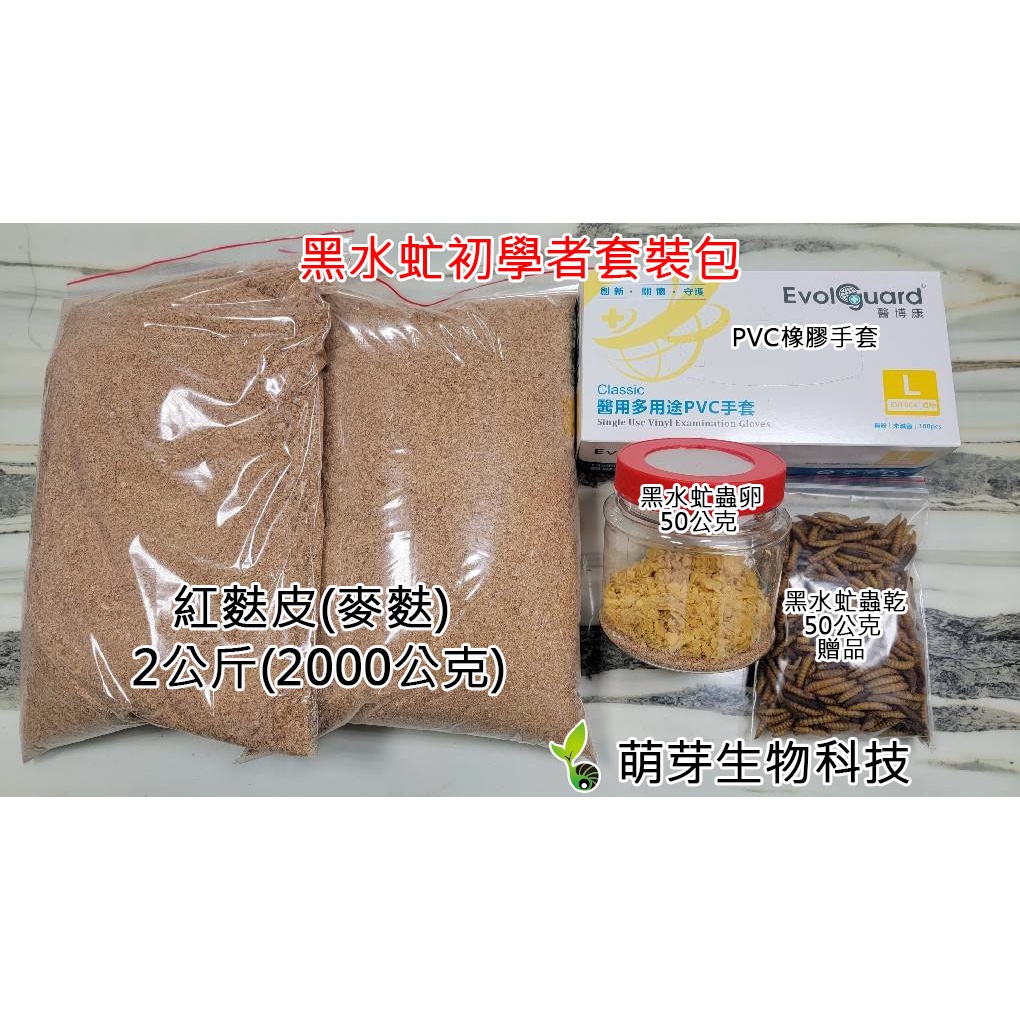 黑水虻蟲卵、黑水虻養殖、初學者套裝組 -內有50公克蟲卵、2KG麥麩、PVC手套、初學者教學影片線上下載