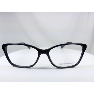 『逢甲眼鏡』 EMPORIO ARMANI 光學鏡架 全新正品 亮面黑方框 霧面銀鏡腳【EA3026 5017】