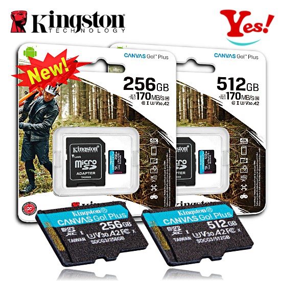 【Yes！台灣公司貨】金士頓 Kingston A2 V30 256G/GB 512G/GB microSD TF記憶卡