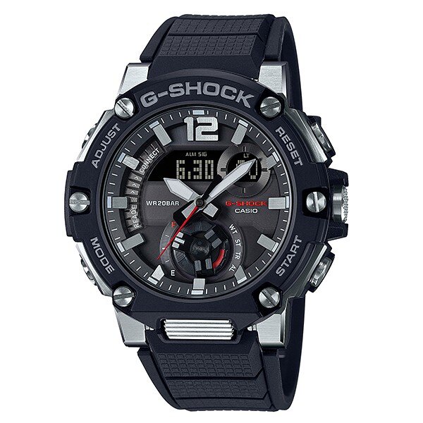 CASIO卡西歐G-SHOCK GST-B300-1A 太陽能輕熟男的專屬質感電量與功能指示器，世界及兩地時間50mm