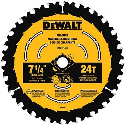 DEWALT 得偉7-1/4吋185mm 24 齒圓鋸片 圓鋸機用 5/8 英吋孔DCS570 573 574可用