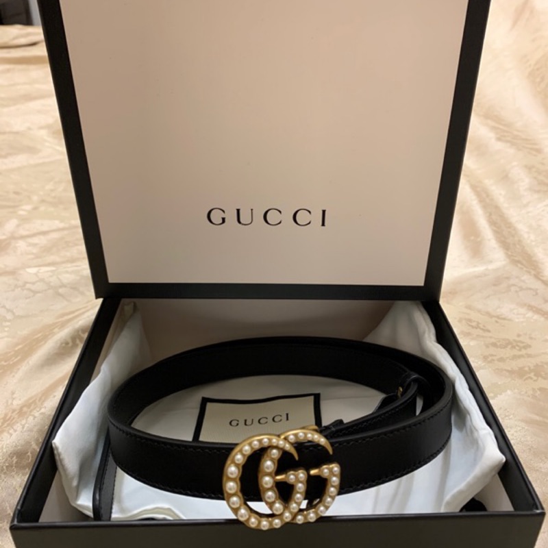 歐洲正品Gucci全新珍珠皮帶經典暢銷款
