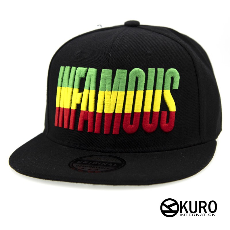 KURO-SHOP黑色INFAMOUS電繡板帽棒球帽