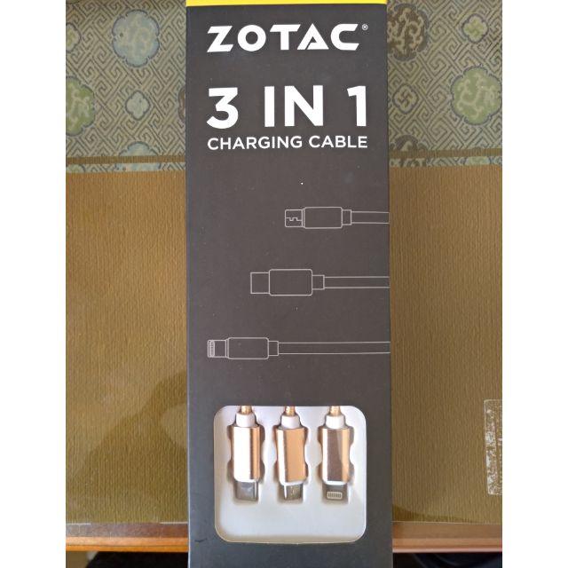 Zotac 3in1 三合一 支援快充 傳輸線 繩編織 micro USB、Lightning 、Type-C
